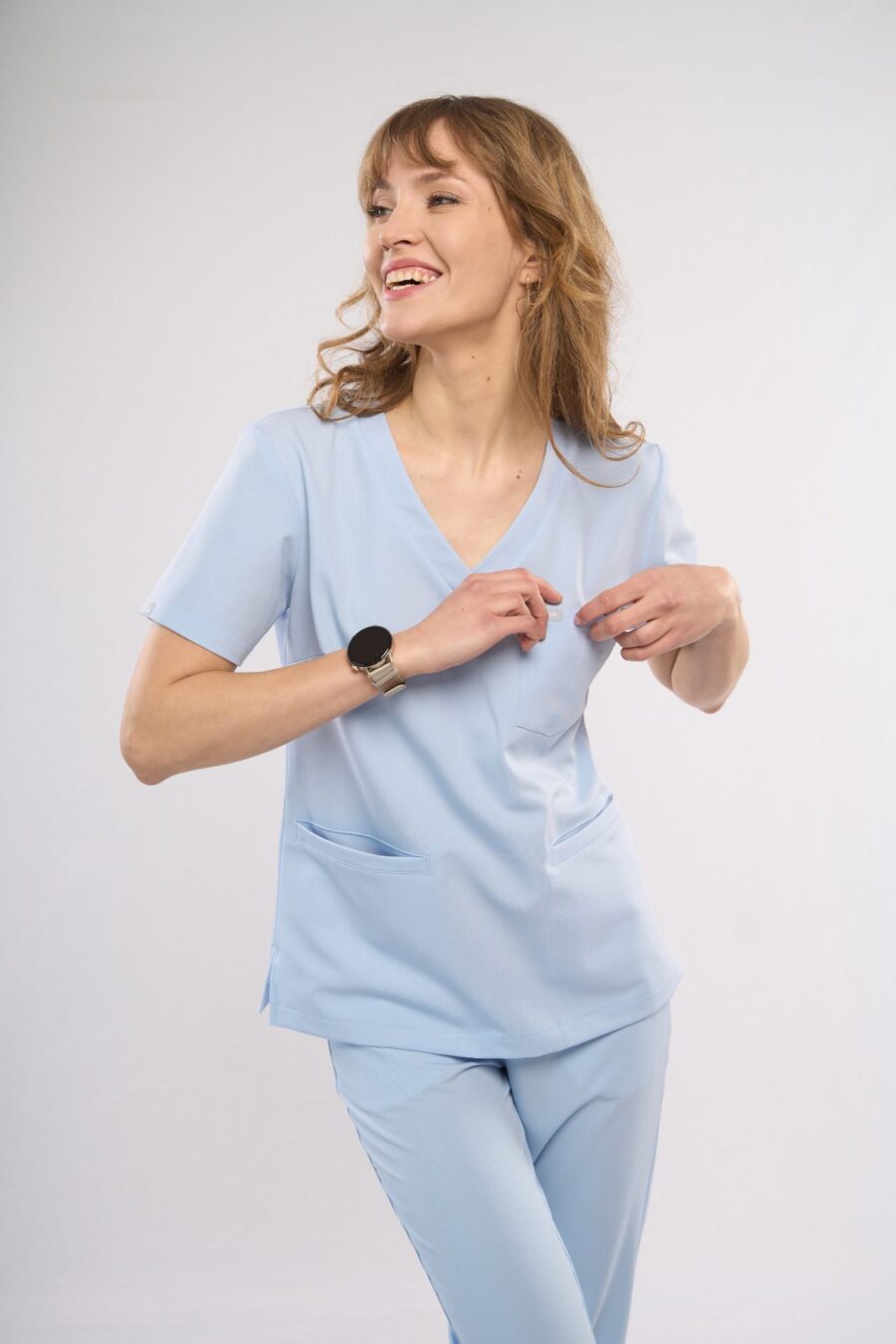 ladies' medical blouse CAYEN in baby blue