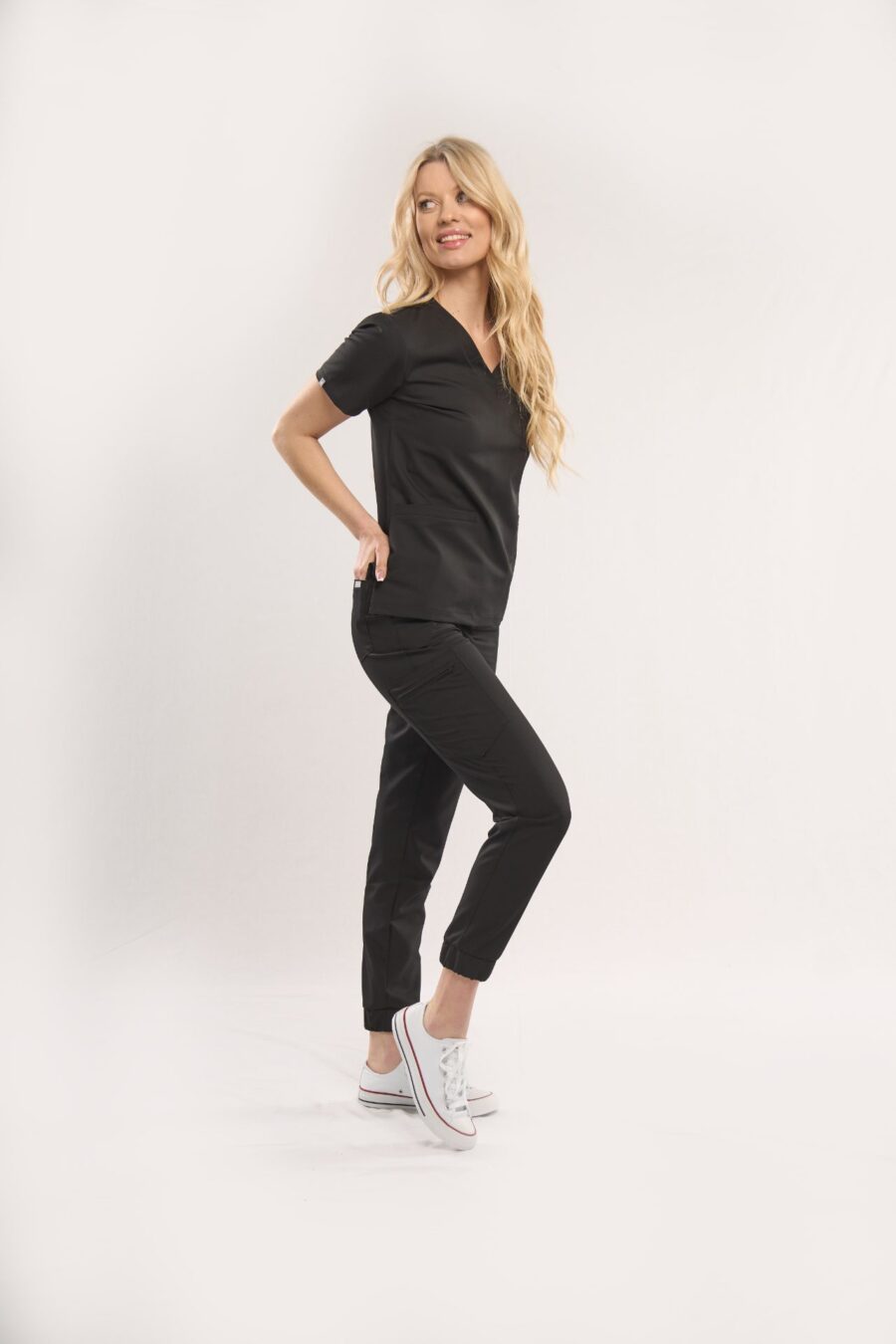 ladies' medical joggers in black