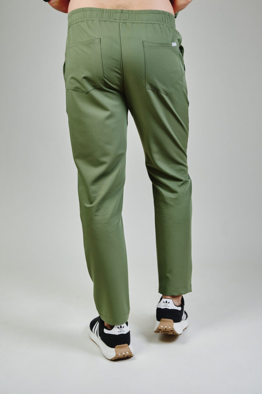 back of men's medical trousers olive