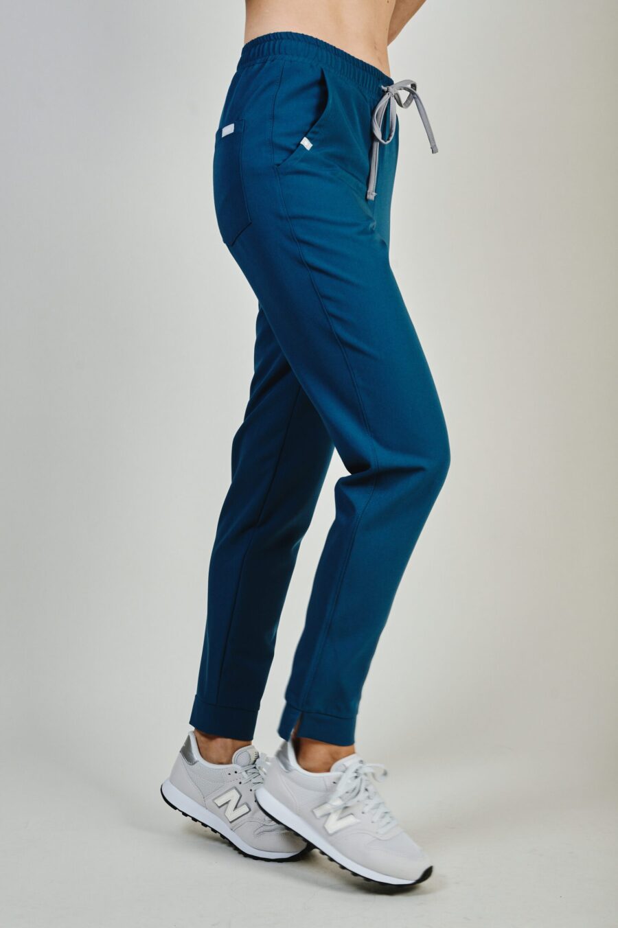 women's medical trousers slim fit deep marine - with side